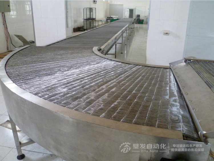 金屬網(wǎng)帶轉(zhuǎn)彎輸送機